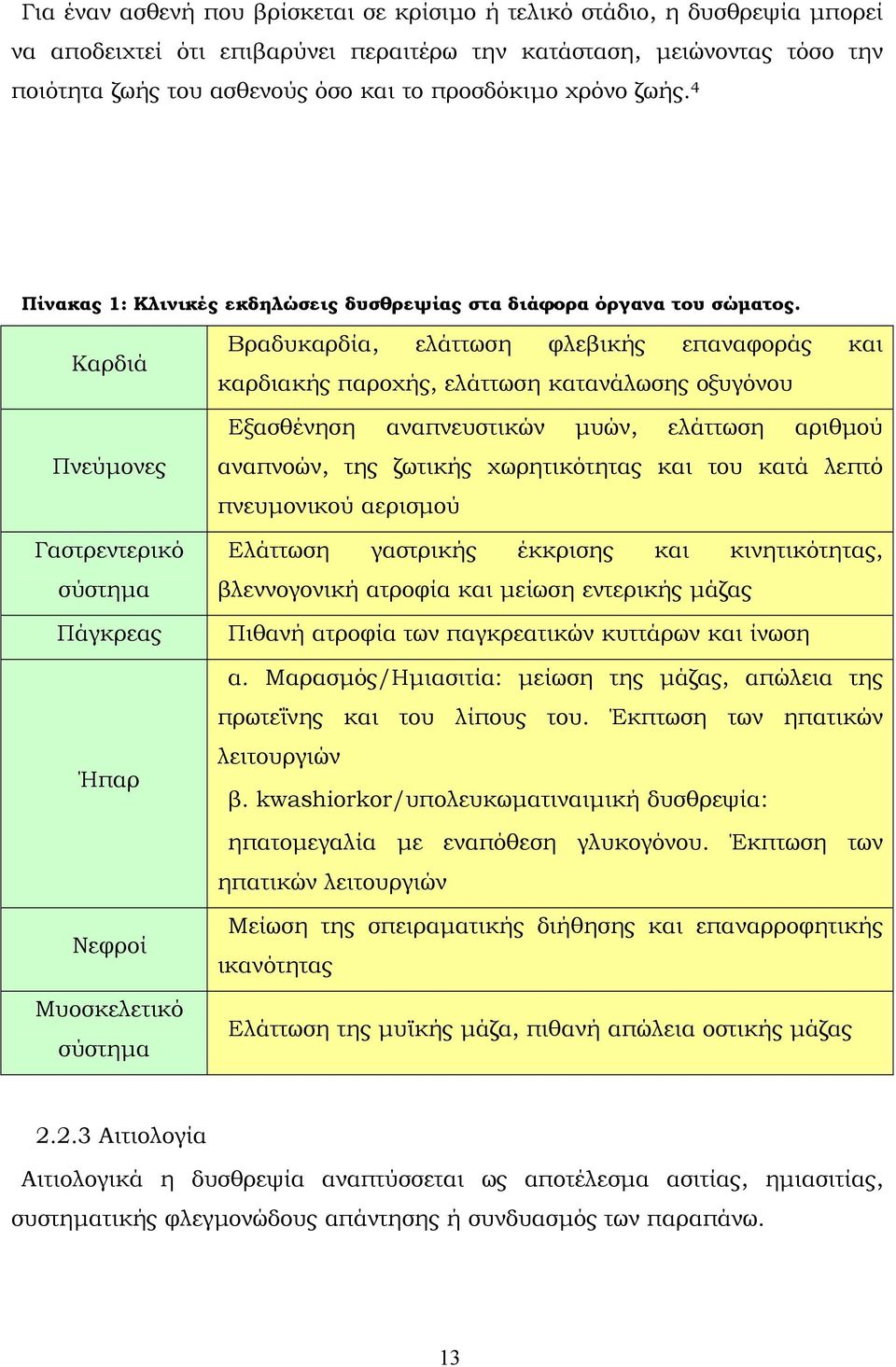 Καρδιά Πνεύµονες Γαστρεντερικό σύστηµα Πάγκρεας Ήπαρ Βραδυκαρδία, ελάττωση φλεβικής επαναφοράς και καρδιακής παροχής, ελάττωση κατανάλωσης οξυγόνου Εξασθένηση αναπνευστικών µυών, ελάττωση αριθµού