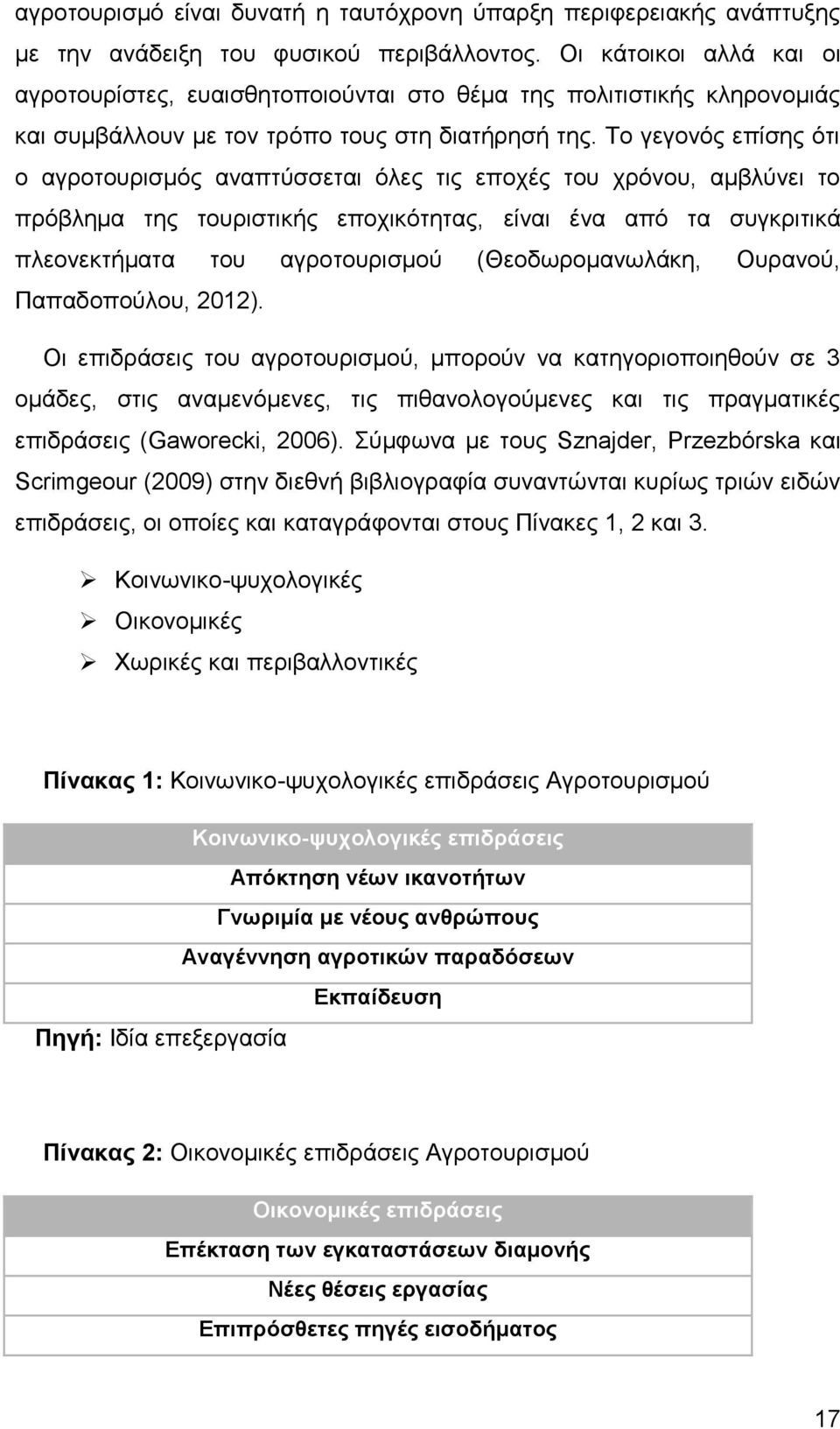 Το γεγονός επίσης ότι ο αγροτουρισμός αναπτύσσεται όλες τις εποχές του χρόνου, αμβλύνει το πρόβλημα της τουριστικής εποχικότητας, είναι ένα από τα συγκριτικά πλεονεκτήματα του αγροτουρισμού