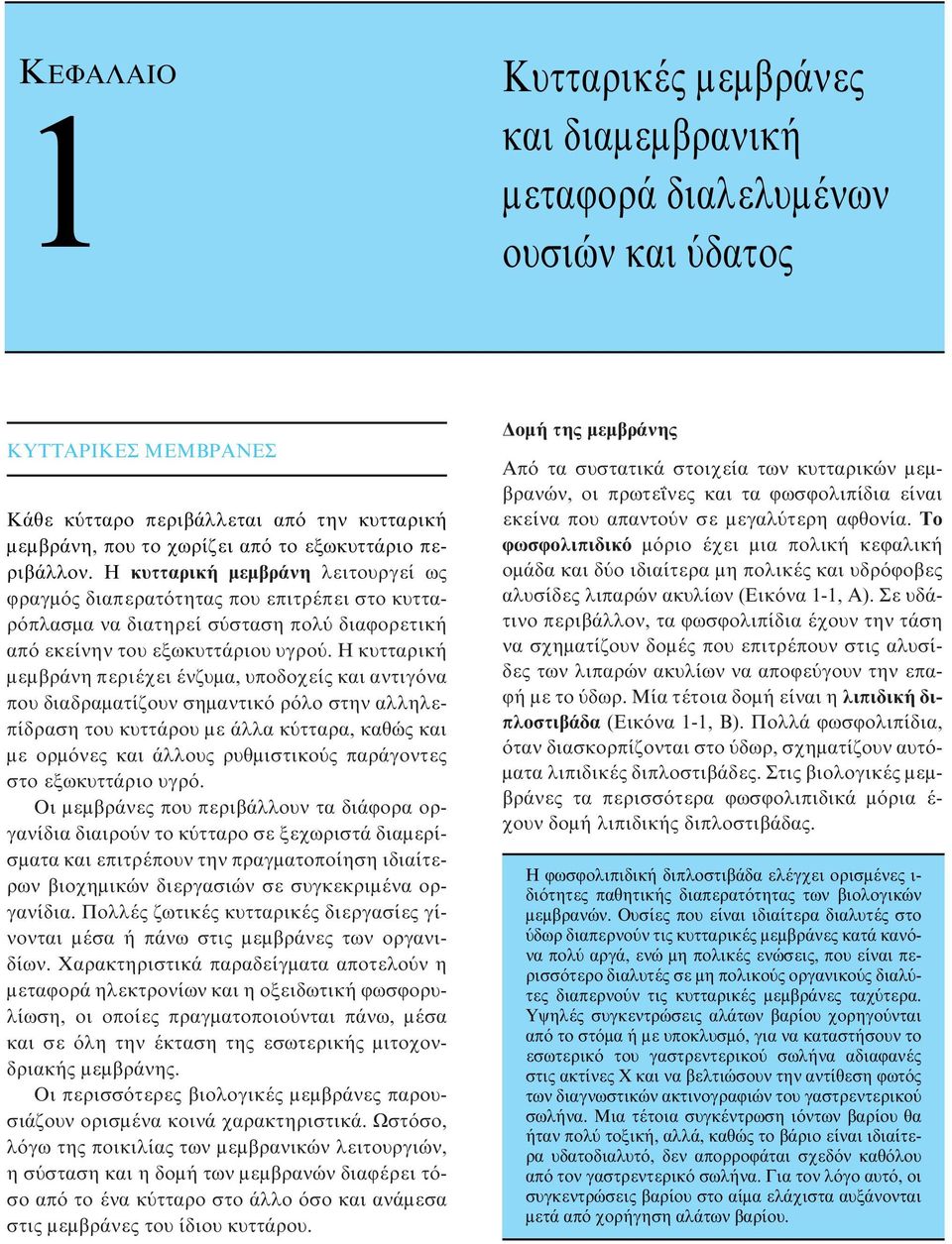 Η κυτταρική μεμβράνη περιέχει ένζυμα, υποδοχείς και αντιγόνα που διαδραματίζουν σημαντικό ρόλο στην αλληλεπίδραση του κυττάρου με άλλα κύτταρα, καθώς και με ορμόνες και άλλους ρυθμιστικούς παράγοντες