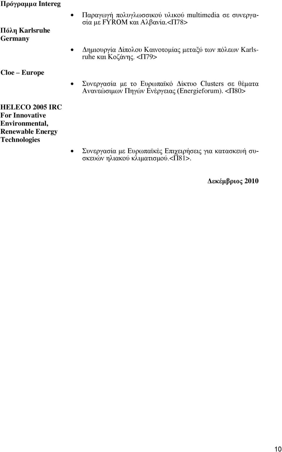 <Π78> Δημιουργία Δίπολου Καινοτομίας μεταξύ των πόλεων Karlsruhe και Κοζάνης.