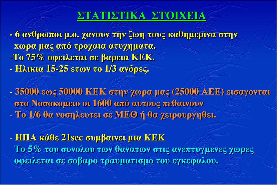 - 35000 εως 50000 ΚΕΚ στην χωρα µας (25000 ΑΕΕ) εισαγονται στο Νοσοκοµειο οι 1600 από αυτους πεθαινουν - Το 1/6 θα