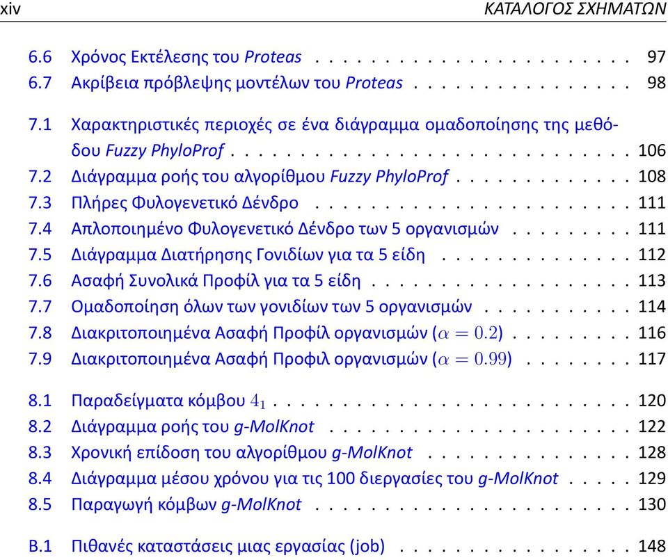 3 Πλήρες Φυλογενετικό Δένδρο....................... 111 7.4 Απλοποιημένο Φυλογενετικό Δένδρο των 5 οργανισμών......... 111 7.5 Διάγραμμα Διατήρησης Γονιδίων για τα 5 είδη.............. 112 7.