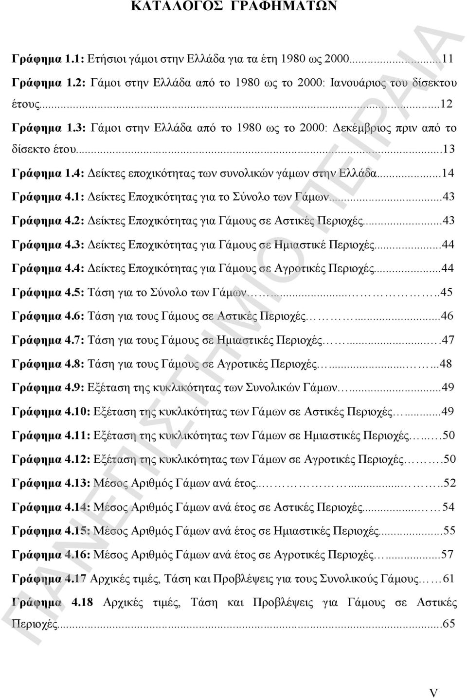 1: Δείκτες Εποχικότητας για το Σύνολο των Γάμων...43 Γράφημα 4.2: Δείκτες Εποχικότητας για Γάμους σε Αστικές Περιοχές...43 Γράφημα 4.3: Δείκτες Εποχικότητας για Γάμους σε Ημιαστικέ Περιοχές.