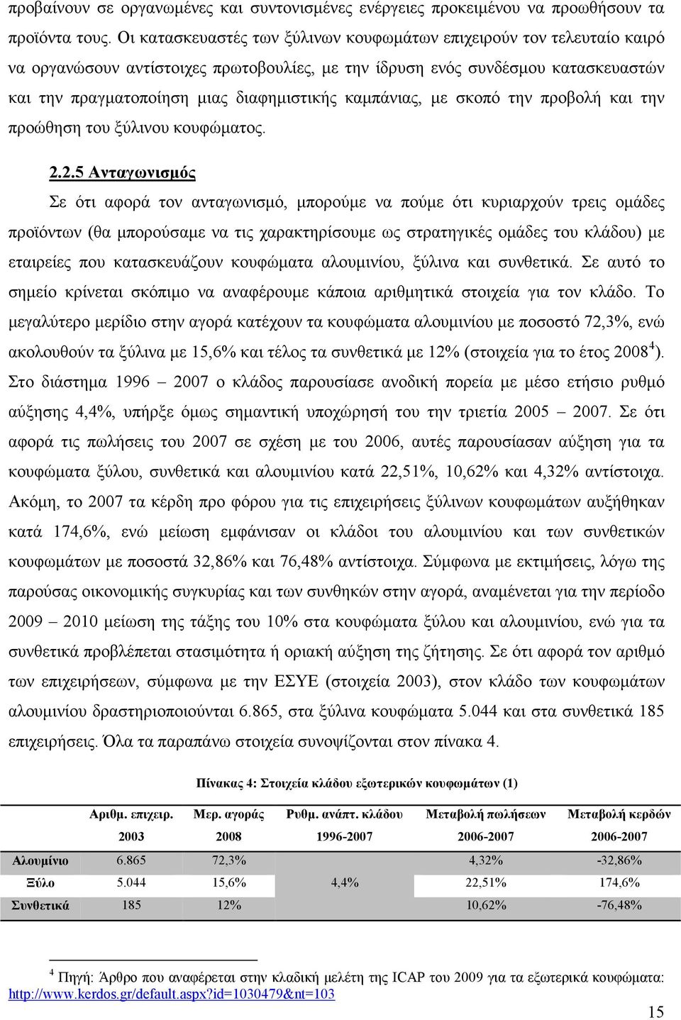 καµπάνιας, µε σκοπό την προβολή και την προώθηση του ξύλινου κουφώµατος. 2.