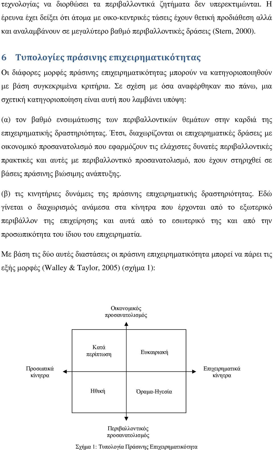 6 Τυπολογίες πράσινης επιχειρηματικότητας Οι διάφορες µορφές πράσινης επιχειρηµατικότητας µπορούν να κατηγοριοποιηθούν µε βάση συγκεκριµένα κριτήρια.