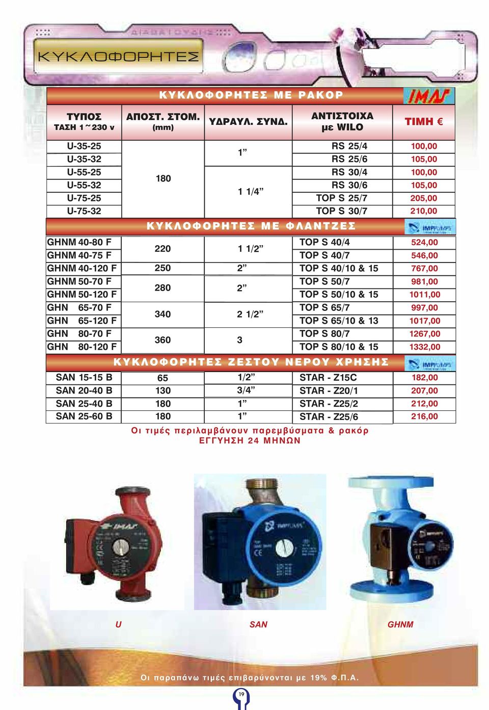 Φ Λ Α N Τ Ζ Ε Σ U-35-32 GHNΜ 40-80 F TOP S 40/4 524,00 GHNΜ 40-75 F TOP S 40/7 546,00 GHNΜ 40-120 F TOP S 40/10 & 15 767,00 GHNΜ 50-70 F TOP S 50/7 981,00 GHNΜ 50-120 F TOP S 50/10 & 15 1011,00 GHN