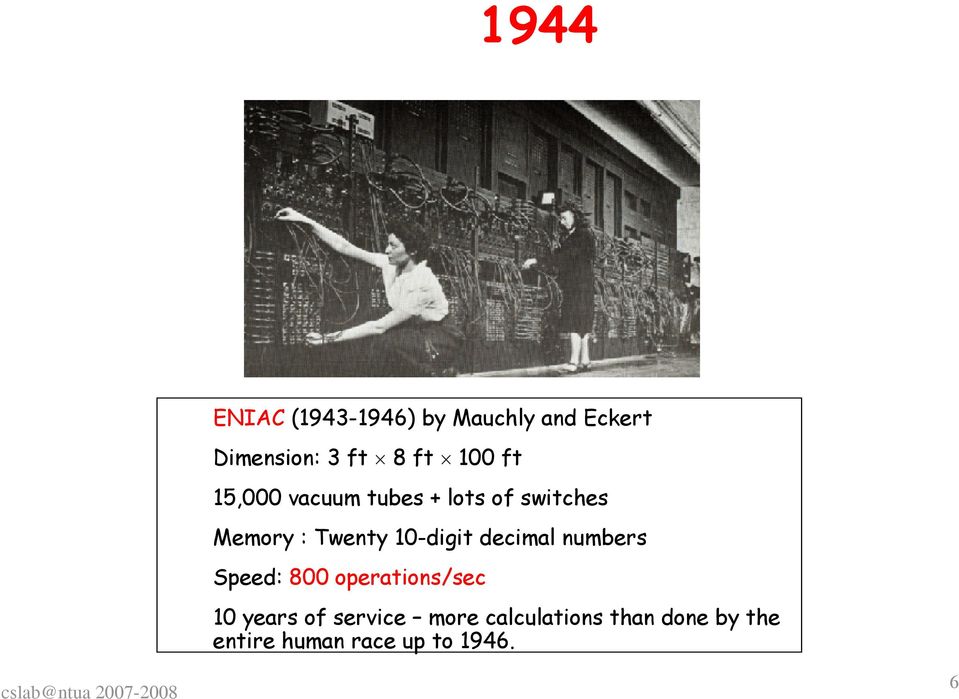 10-digit decimal numbers Speed: 800 operations/sec 10 years of