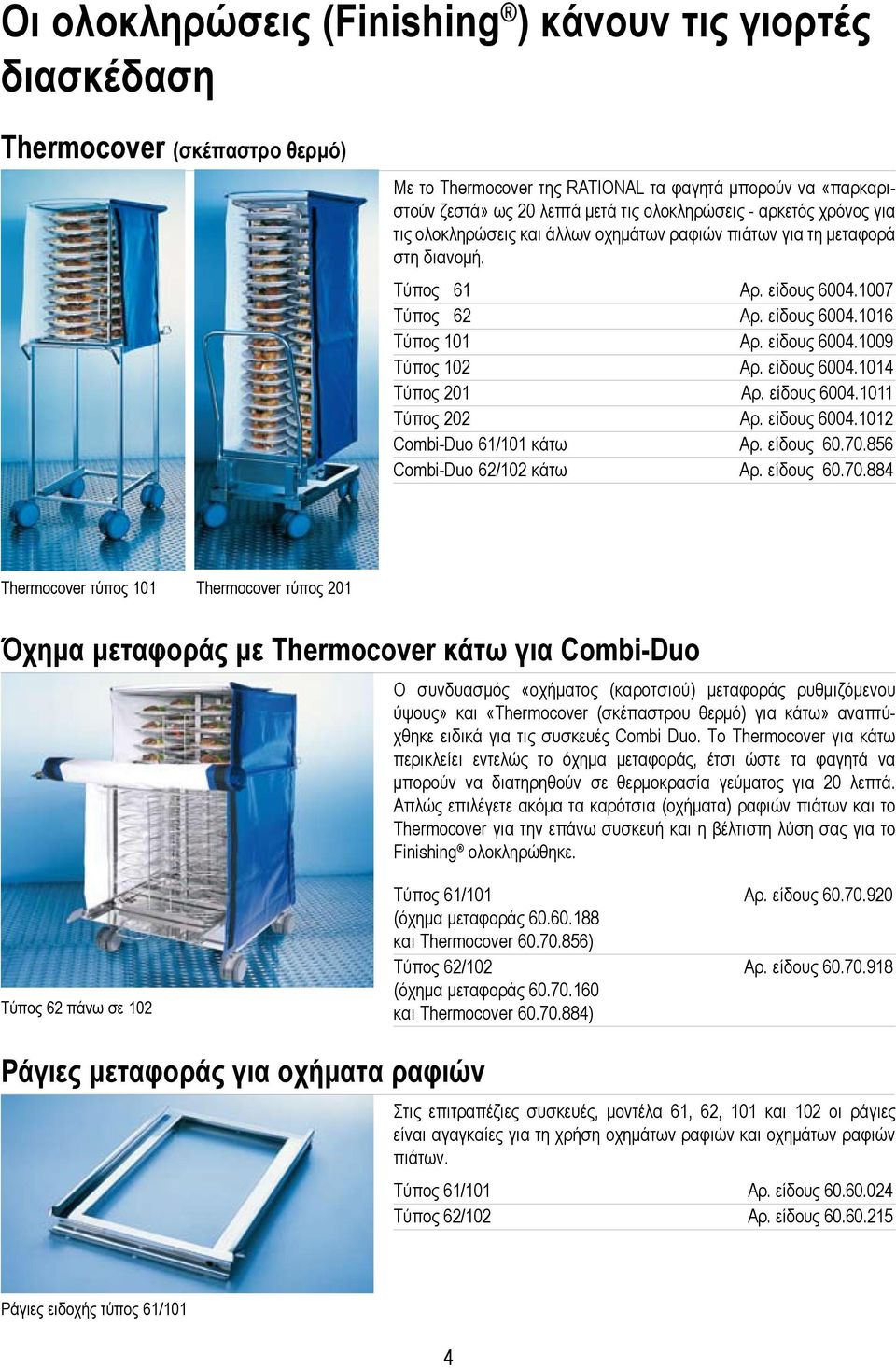 είδους 6004.1014 Τύπος 201 Αρ. είδους 6004.1011 Τύπος 202 Αρ. είδους 6004.1012 Combi-Duo 61/101 κάτω Αρ. είδους 60.70.