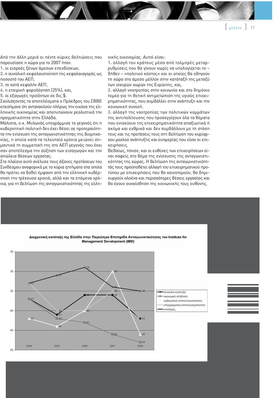 Σχολιάζοντας τα αποτελέσματα ο Πρόεδρος του ΣΒΒΕ επεσήμανε ότι αντανακλούν πλήρως την εικόνα της ελληνικής οικονομίας και αποτυπώνουν ρεαλιστικά την πραγματικότητα στην Ελλάδα. Μάλιστα, ο κ.