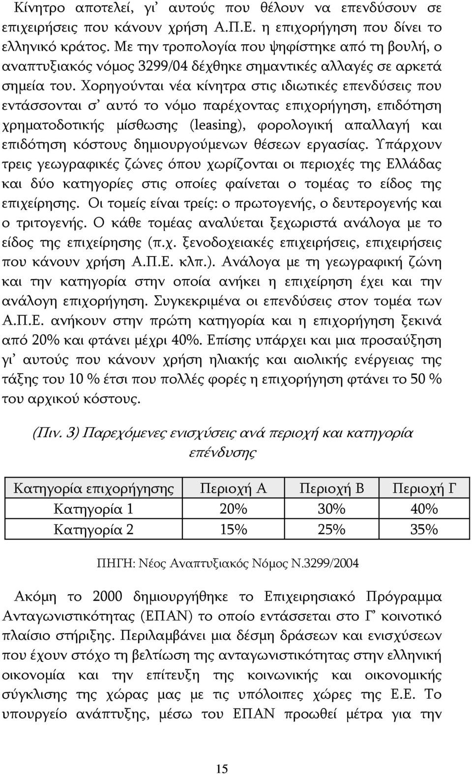 Χορηγούνται νέα κίνητρα στις ιδιωτικές επενδύσεις που εντάσσονται σ αυτό το νόμο παρέχοντας επιχορήγηση, επιδότηση χρηματοδοτικής μίσθωσης (leasing), φορολογική απαλλαγή και επιδότηση κόστους