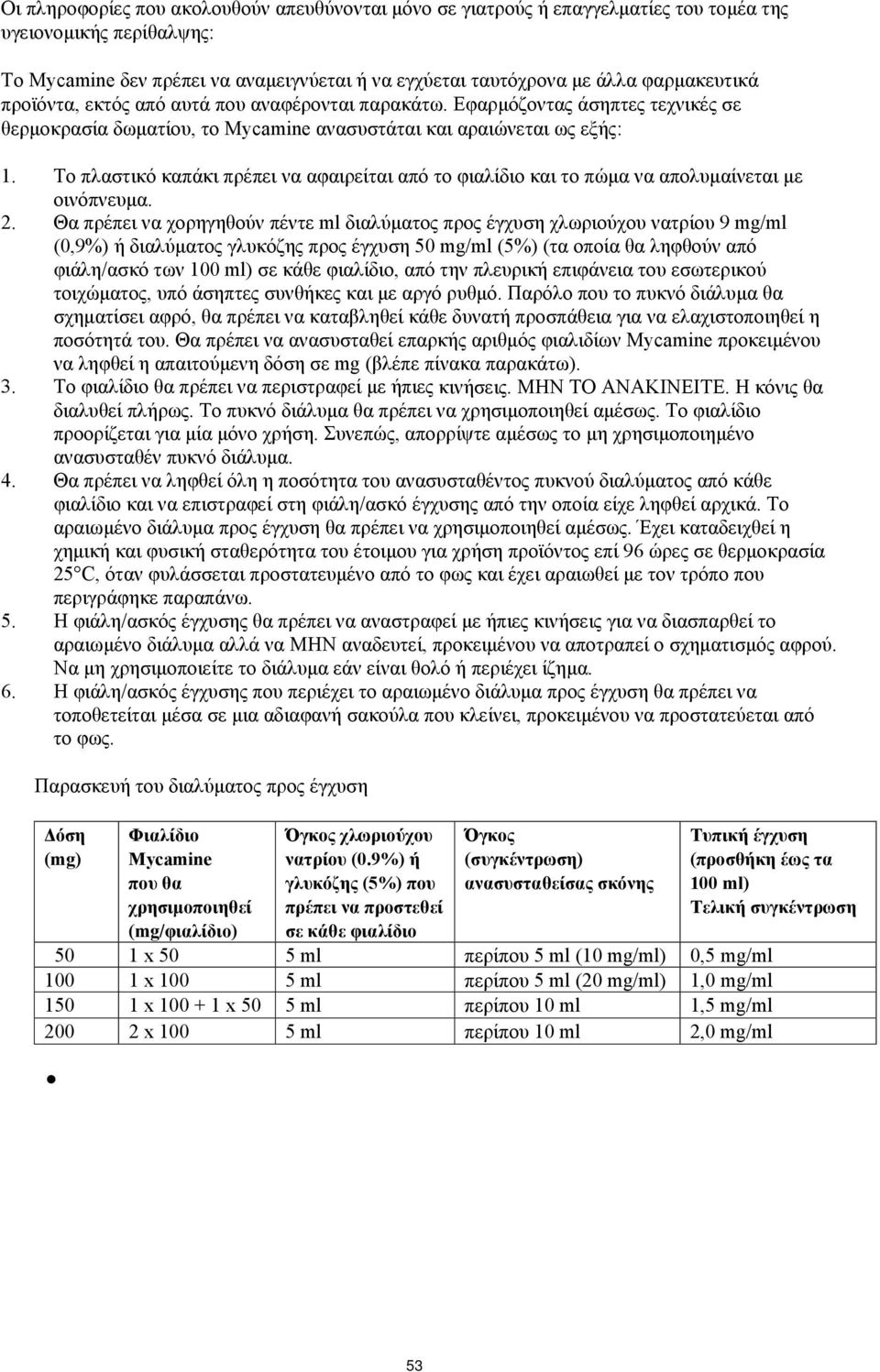 Το πλαστικό καπάκι πρέπει να αφαιρείται από το φιαλίδιο και το πώμα να απολυμαίνεται με οινόπνευμα. 2.