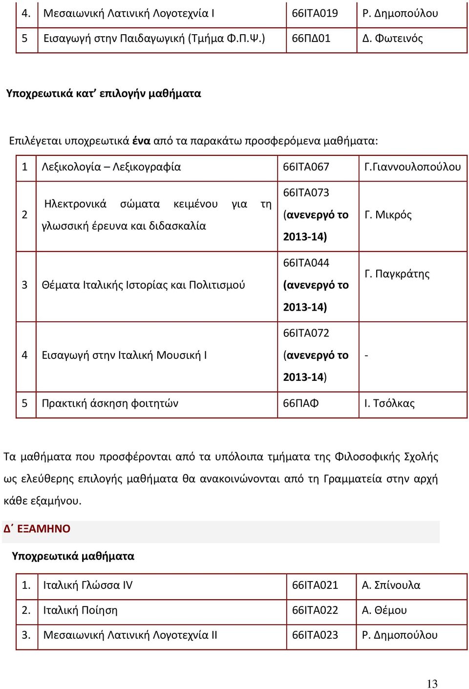 Γιαννουλοπούλου 2 Ηλεκτρονικά σώματα κειμένου για τη γλωσσική έρευνα και διδασκαλία 66ΙΤΑ073 (ανενεργό το 2013-14) Γ.