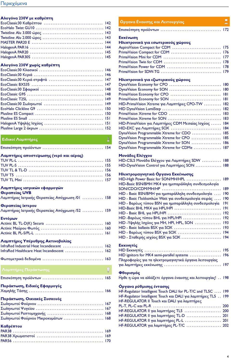 ......................................... 145 HalogenA PAR30S......................................... 145 Αλογόνα 230V χωρίς καθρέϖτη Ecolassic30 Κλασικοί..................................... 146 Ecolassic30 Κεριά.