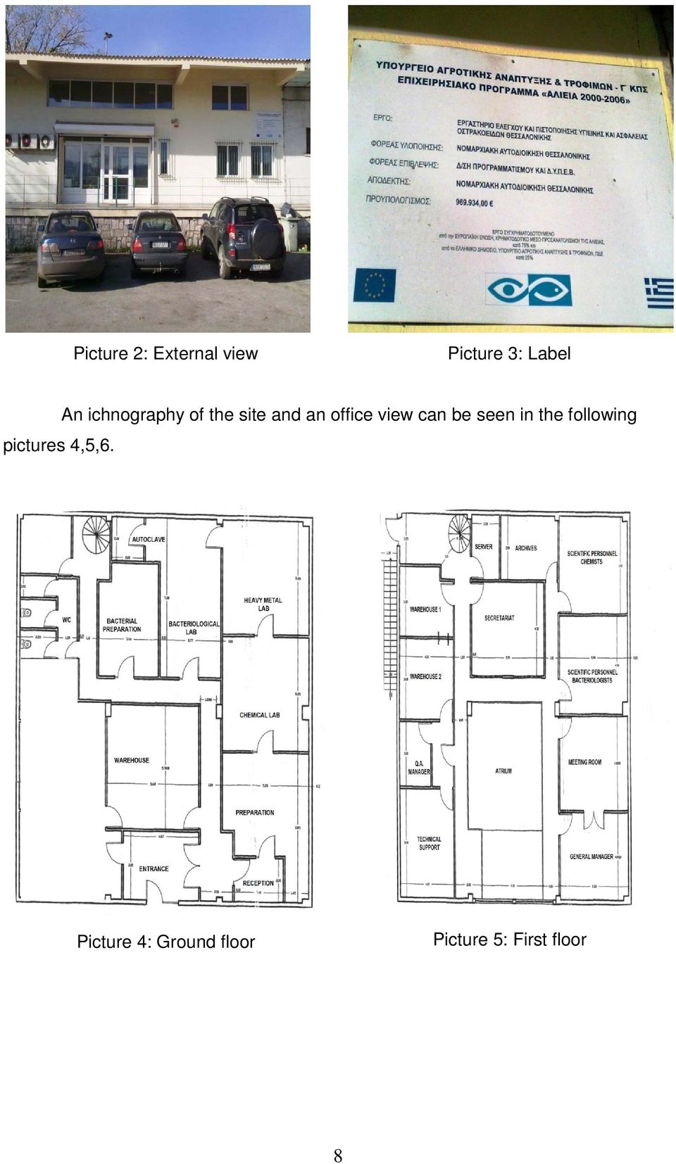 An ichnography of the site and an office view