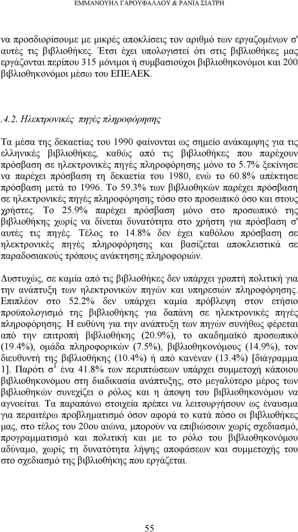 0 βιβλιοθηκονόμοι μέσω του ΕΠΕΑΕΚ..4.2.