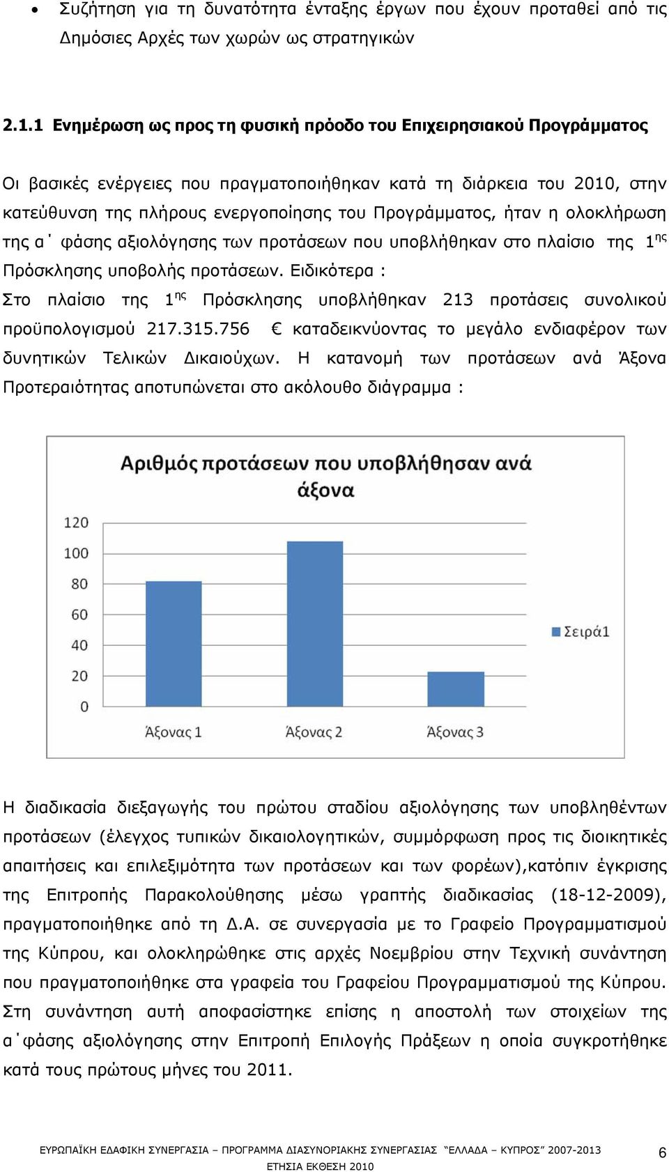 ήταν η ολοκλήρωση της α φάσης αξιολόγησης των προτάσεων που υποβλήθηκαν στο πλαίσιο της 1 ης Πρόσκλησης υποβολής προτάσεων.