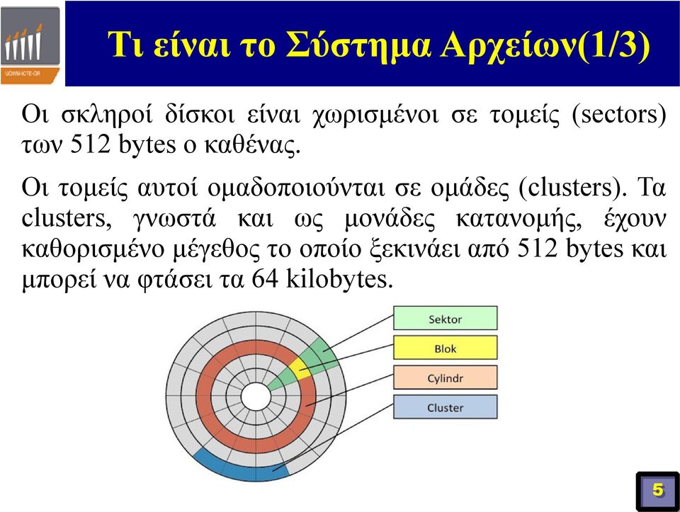 Οι τομείς αυτοί ομαδοποιούνται σε ομάδες (clusters).