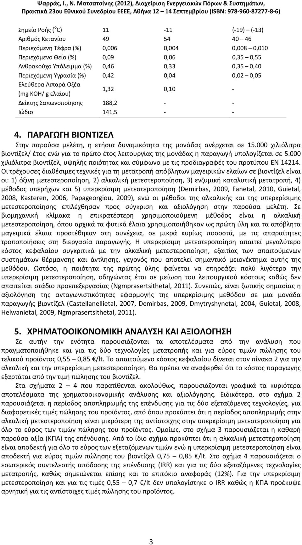 ΠΑΡΑΓΩΓΗ ΒΙΟΝΤΙΖΕΛ Στην παρούσα μελέτη, η ετήσια δυναμικότητα της μονάδας ανέρχεται σε 15.000 χιλιόλιτρα βιοντίζελ/ έτος ενώ για το πρώτο έτος λειτουργίας της μονάδας η παραγωγή υπολογίζεται σε 5.