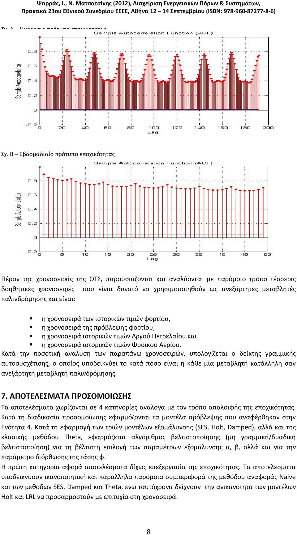 μεταβλητές παλινδρόμησης και είναι: η χρονοσειρά των ιστορικών τιμών φορτίου, η χρονοσειρά της πρόβλεψης φορτίου, η χρονοσειρά ιστορικών τιμών Αργού Πετρελαίου και η χρονοσειρά ιστορικών τιμών