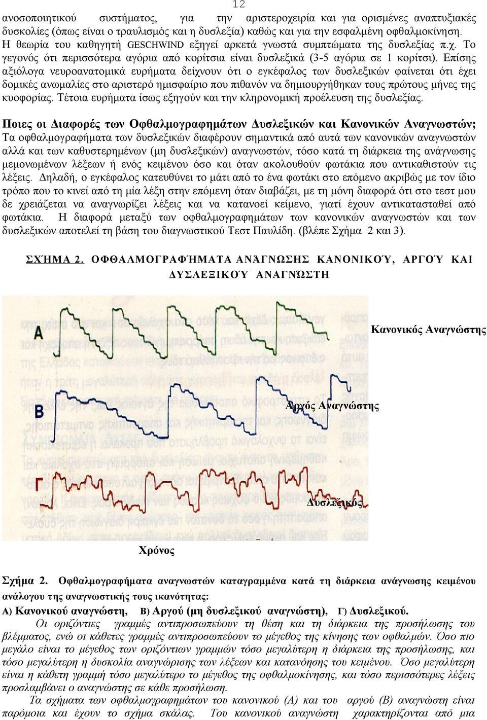 Επίσης αξιόλογα νευροανατομικά ευρήματα δείχνουν ότι ο εγκέφαλος των δυσλεξικών φαίνεται ότι έχει δομικές ανωμαλίες στο αριστερό ημισφαίριο που πιθανόν να δημιουργήθηκαν τους πρώτους μήνες της