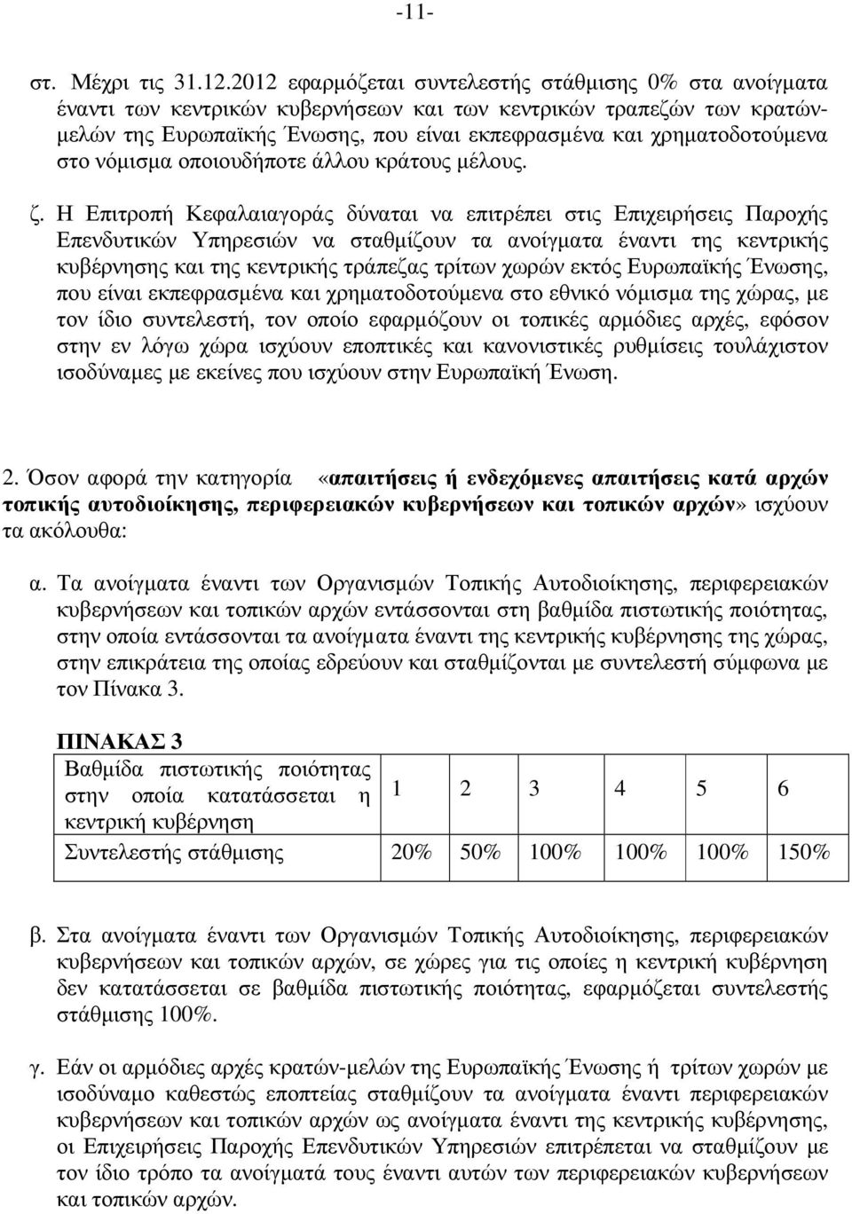 χρηµατοδοτούµενα στο νόµισµα οποιουδήποτε άλλου κράτους µέλους. ζ.