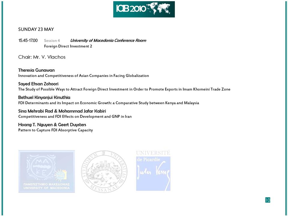 Direct Investment in Order to Promote Exports in Imam Khomeini Trade Zone Bethuel Kinyanjui Kinuthia FDI Determinants and its Impact on Economic Growth: a Comparative