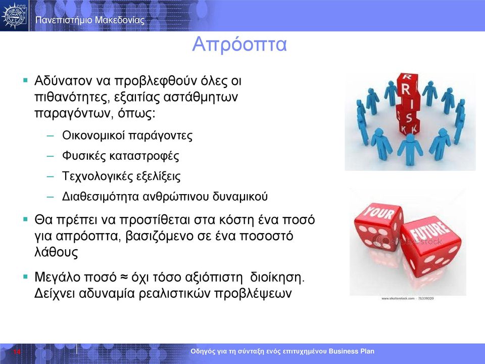 δυναμικού Θα πρέπει να προστίθεται στα κόστη ένα ποσό για απρόοπτα, βασιζόμενο σε ένα