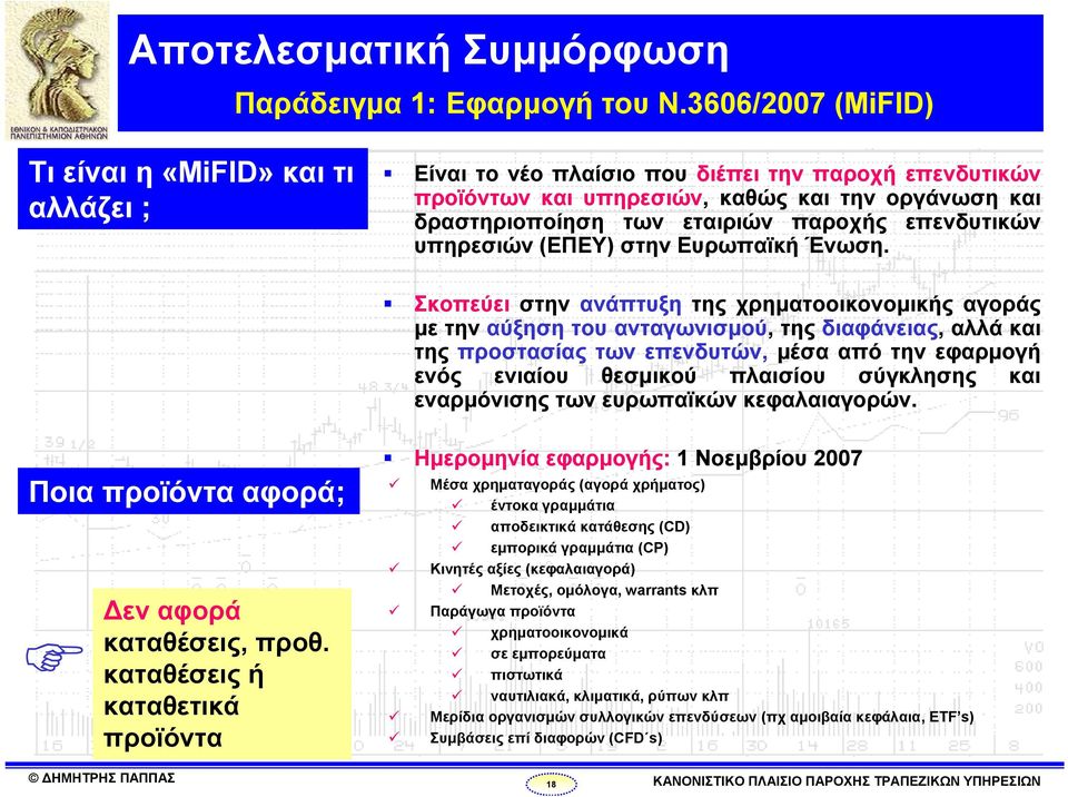 επενδυτικών υπηρεσιών (ΕΠΕΥ) στην Ευρωπαϊκή Ένωση.