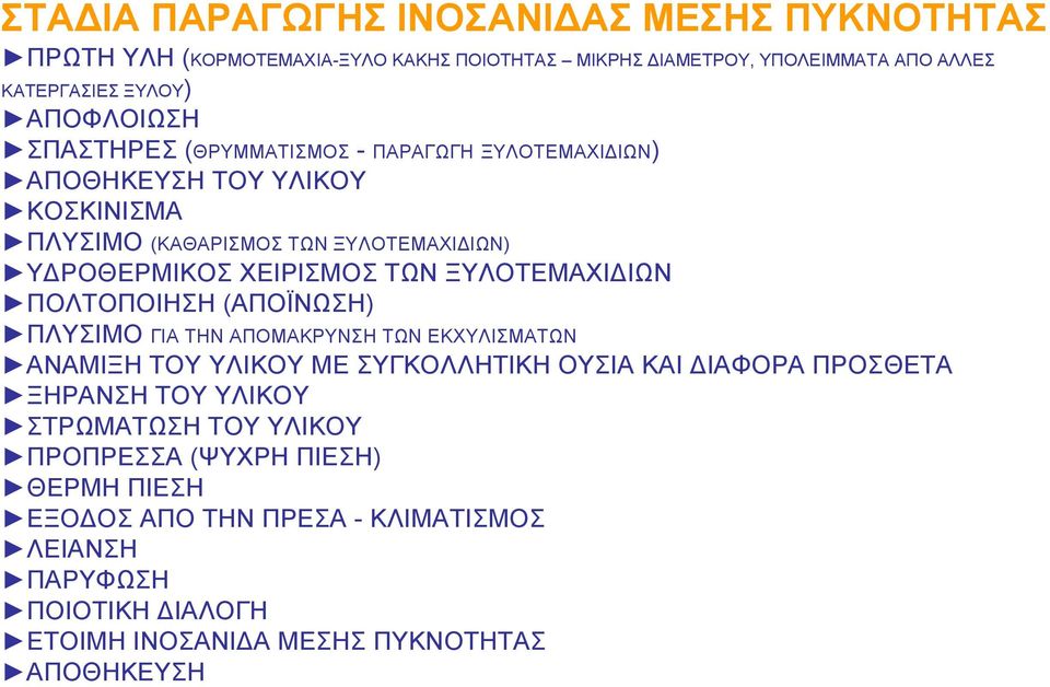 ΞΥΛΟΤΕΜΑΧΙΔΙΩΝ ΠΟΛΤΟΠΟΙΗΣΗ (ΑΠΟΪΝΩΣΗ) ΠΛΥΣΙΜΟ ΓΙΑ ΤΗΝ ΑΠΟΜΑΚΡΥΝΣΗ ΤΩΝ ΕΚΧΥΛΙΣΜΑΤΩΝ ΑΝΑΜΙΞΗ ΤΟΥ ΥΛΙΚΟΥ ΜΕ ΣΥΓΚΟΛΛΗΤΙΚΗ ΟΥΣΙΑ ΚΑΙ ΔΙΑΦΟΡΑ ΠΡΟΣΘΕΤΑ ΞΗΡΑΝΣΗ