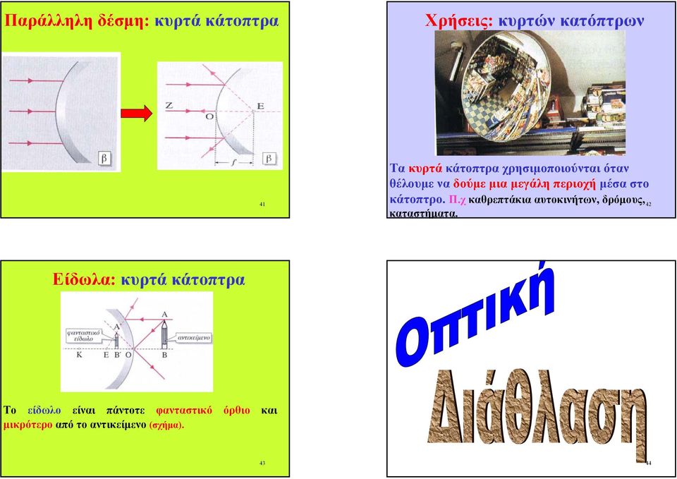 χ καθρεπτάκια αυτοκινήτων, δρόµους, 42 καταστήµατα.