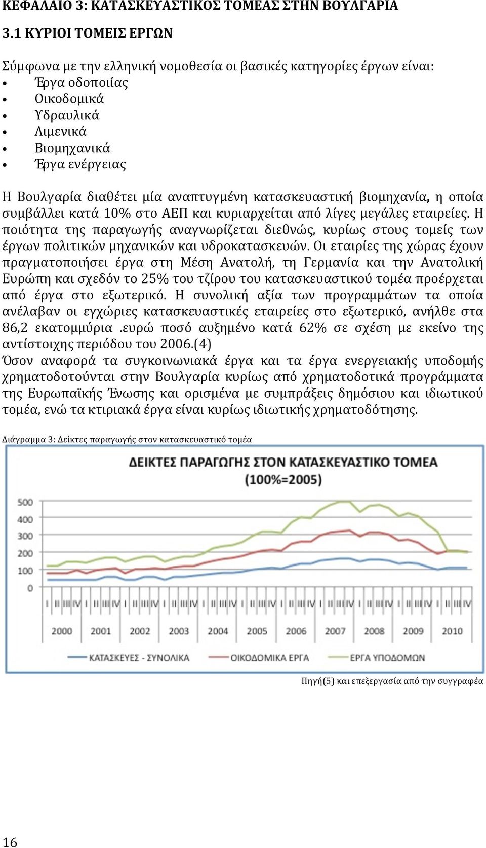 κατασκευαστική βιομηχανία, η οποία συμβάλλει κατά 10% στο ΑΕΠ και κυριαρχείται από λίγες μεγάλες εταιρείες.