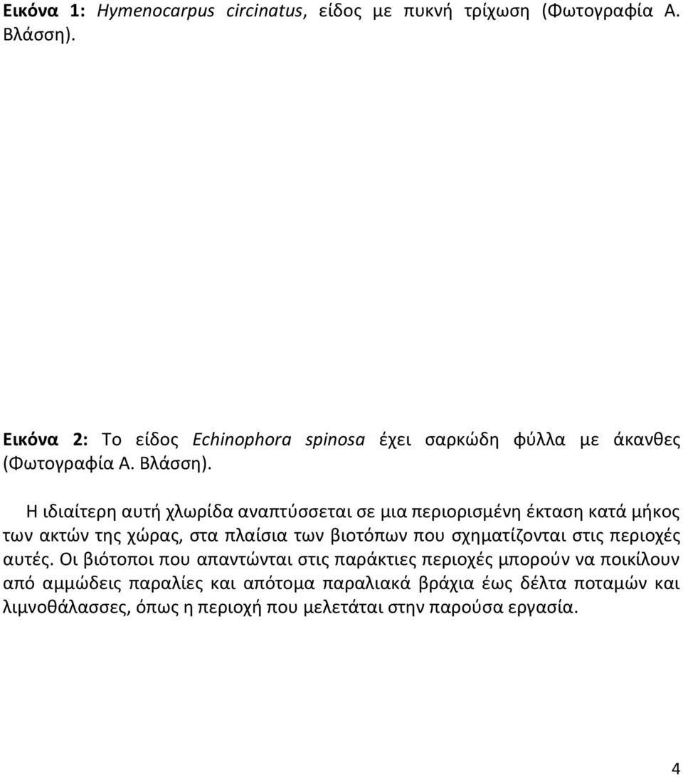 Η ιδιαίτερη αυτή χλωρίδα αναπτύσσεται σε μια περιορισμένη έκταση κατά μήκος των ακτών της χώρας, στα πλαίσια των βιοτόπων που