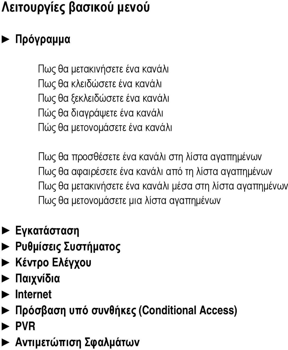 κανάλι από τη λίστα αγαπημένων Πως θα μετακινήσετε ένα κανάλι μέσα στη λίστα αγαπημένων Πως θα μετονομάσετε μια λίστα αγαπημένων