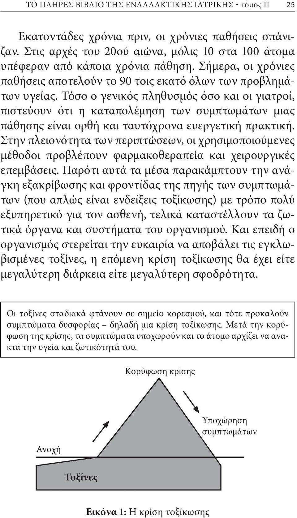 Τόσο ο γενικός πληθυσμός όσο και οι γιατροί, πιστεύουν ότι η καταπολέμηση των συμπτωμάτων μιας πάθησης είναι ορθή και ταυτόχρονα ευεργετική πρακτική.