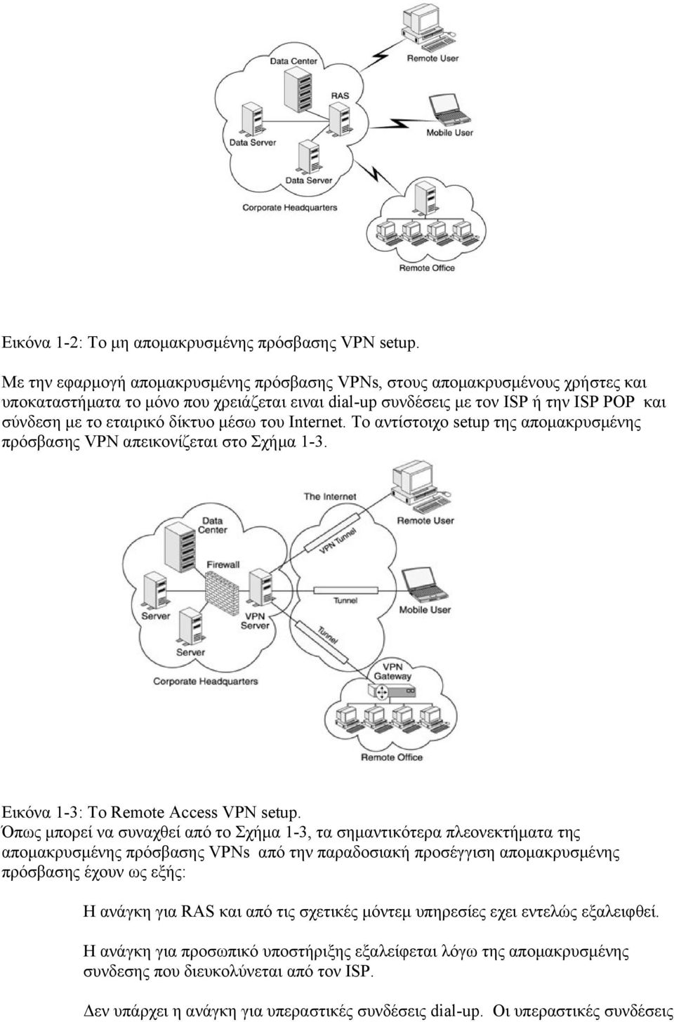 δίκτυο μέσω του Internet. Το αντίστοιχο setup της απομακρυσμένης πρόσβασης VPN απεικονίζεται στο Σχήμα 1-3. Εικόνα 1-3: Το Remote Access VPN setup.