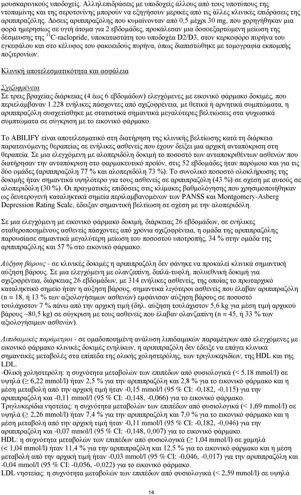 υποκαταστάτη του υποδοχέα D2/D3, στον κερκοφόρο πυρήνα του εγκεφάλου και στο κέλυφος του φακοειδούς πυρήνα, όπως διαπιστώθηκε με τομογραφία εκπομπής ποζιτρονίων.