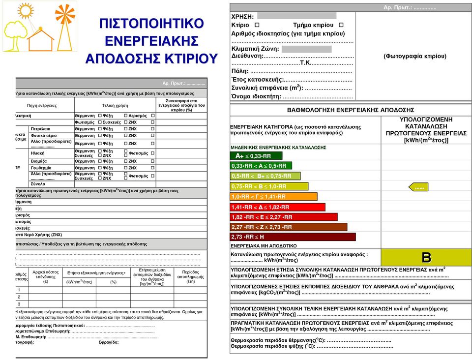 Αερισµός Φωτισµός Συσκευές ΖΝΧ Πετρέλαιο Θέρµανση Ψύξη ΖΝΧ ρυκτά Φυσικό αέριο Θέρµανση Ψύξη ΖΝΧ ύσιµα Άλλο (προσδιορίστε) Θέρµανση Ψύξη.