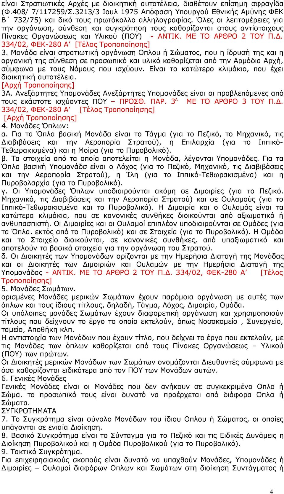 334/02, ΦΕΚ-280 Α [Τέλος Τροποποίησης] 3.