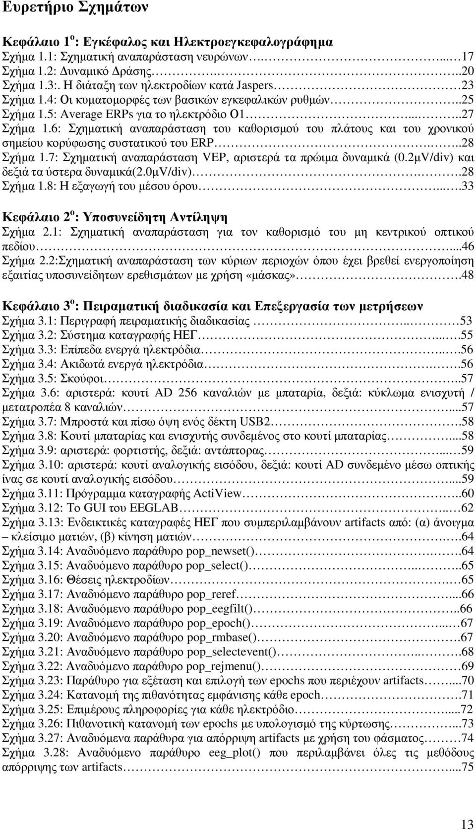 6: Σχηµατική αναπαράσταση του καθορισµού του πλάτους και του χρονικού σηµείου κορύφωσης συστατικού του ERP...28 Σχήµα 1.7: Σχηµατική αναπαράσταση VEP, αριστερά τα πρώιµα δυναµικά (0.