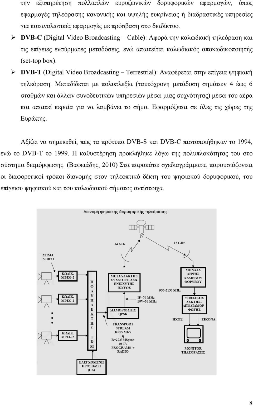 DVB-T (Digital Video Broadcasting Terrestrial): Αναφέρεται στην επίγεια ψηφιακή τηλεόραση.