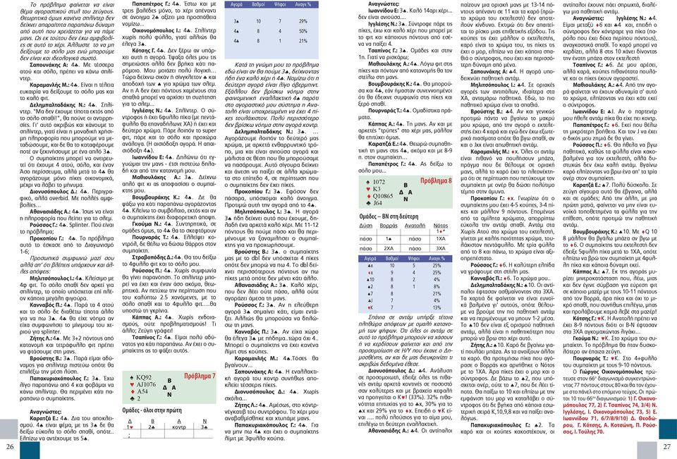 Καραμανλής Μ.: 4&. Είναι η τέλεια ευκαιρία να δείξουμε το σόλο μας και το καλό φιτ. Δελημπαλταδάκης.: 4&. Σπλίντερ. "Μα δεν έχουμε τίποτα εκτός από το σόλο σπαθί!", θα πούνε οι αντιρρησίες.