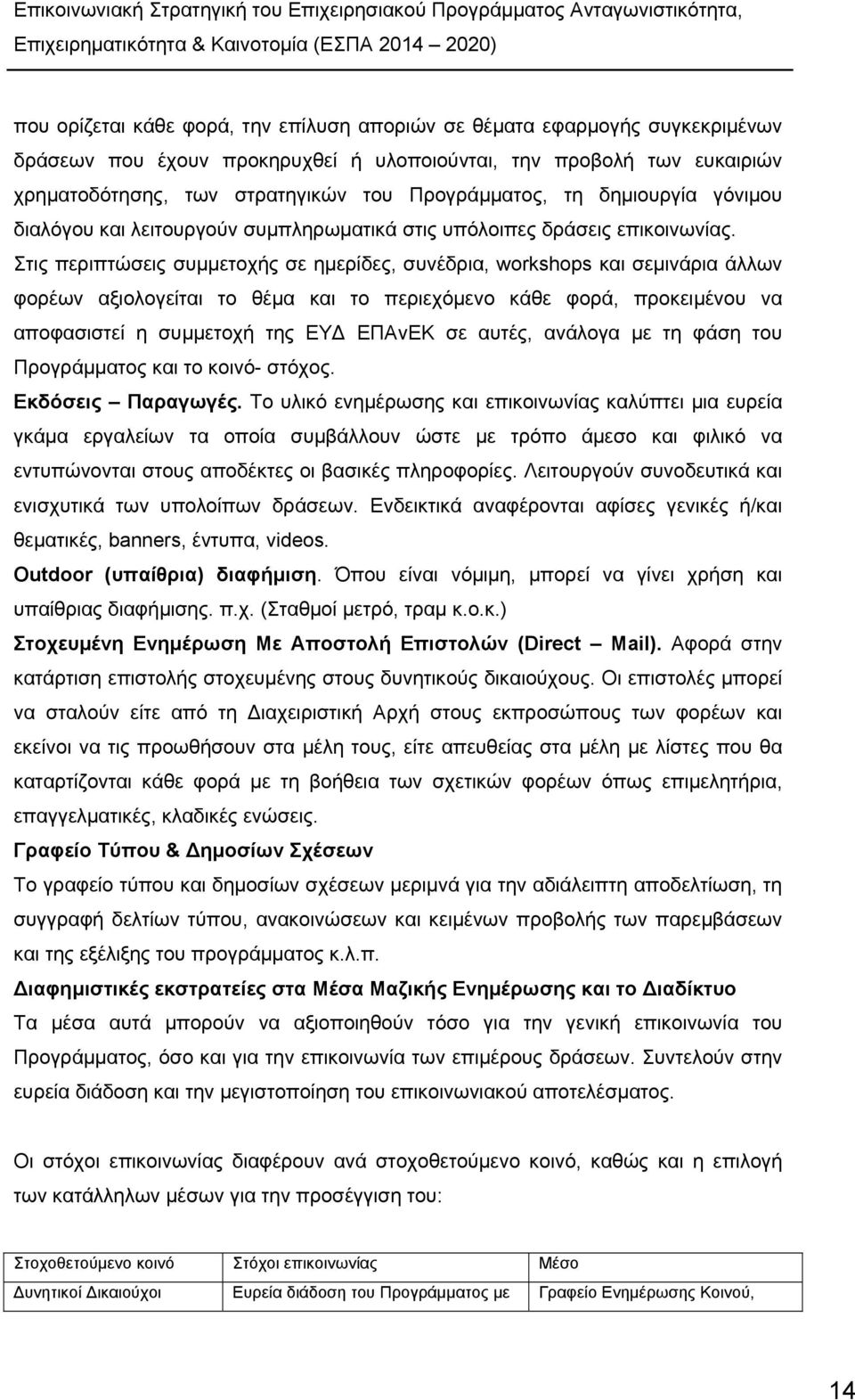 Στις περιπτώσεις συμμετοχής σε ημερίδες, συνέδρια, workshops και σεμινάρια άλλων φορέων αξιολογείται το θέμα και το περιεχόμενο κάθε φορά, προκειμένου να αποφασιστεί η συμμετοχή της ΕΥ ΕΠΑνΕΚ σε