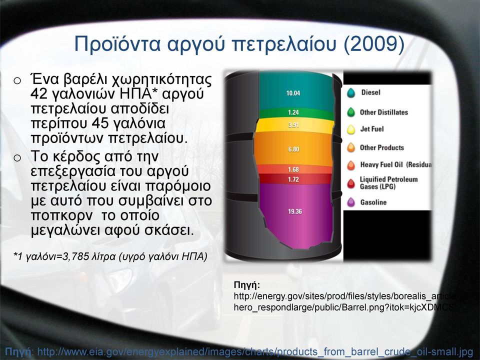 o Το κέρδος από την επεξεργασία του αργού πετρελαίου είναι παρόμοιο με αυτό που συμβαίνει στο ποπκορν το οποίο μεγαλώνει αφού σκάσει.