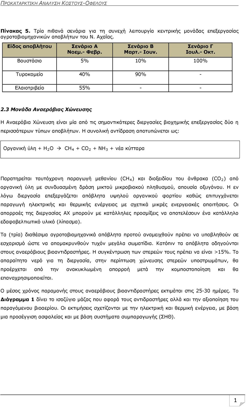 3 Μονάδα Αναερόβιας Χώνευσης Η Αναερόβια Χώνευση είναι μία από τις σημαντικότερες διεργασίες βιοχημικής επεξεργασίας δύο η περισσότερων τύπων αποβλήτων.