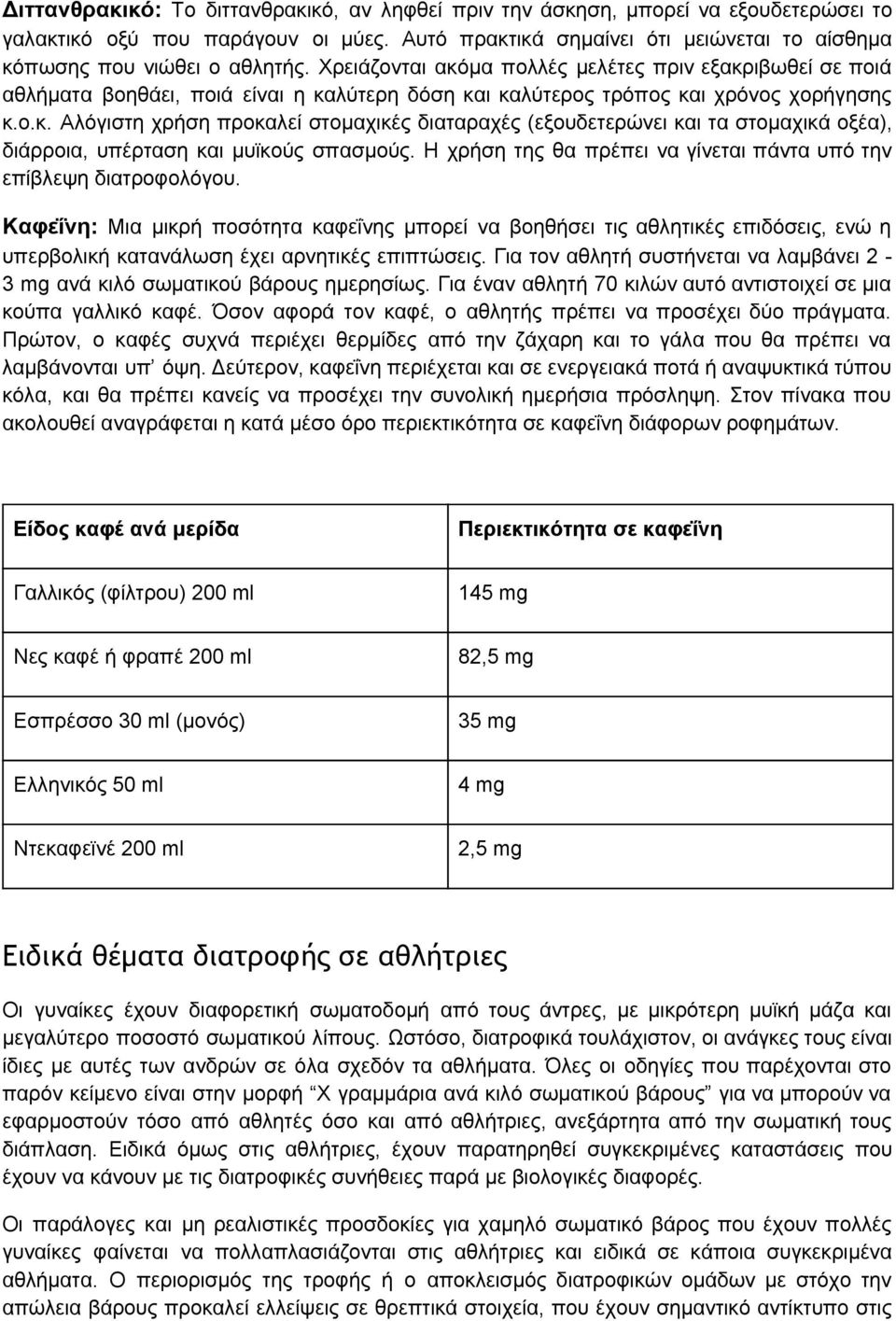 Η χρήση της θα πρέπει να γίνεται πάντα υπό την επίβλεψη διατροφολόγου.