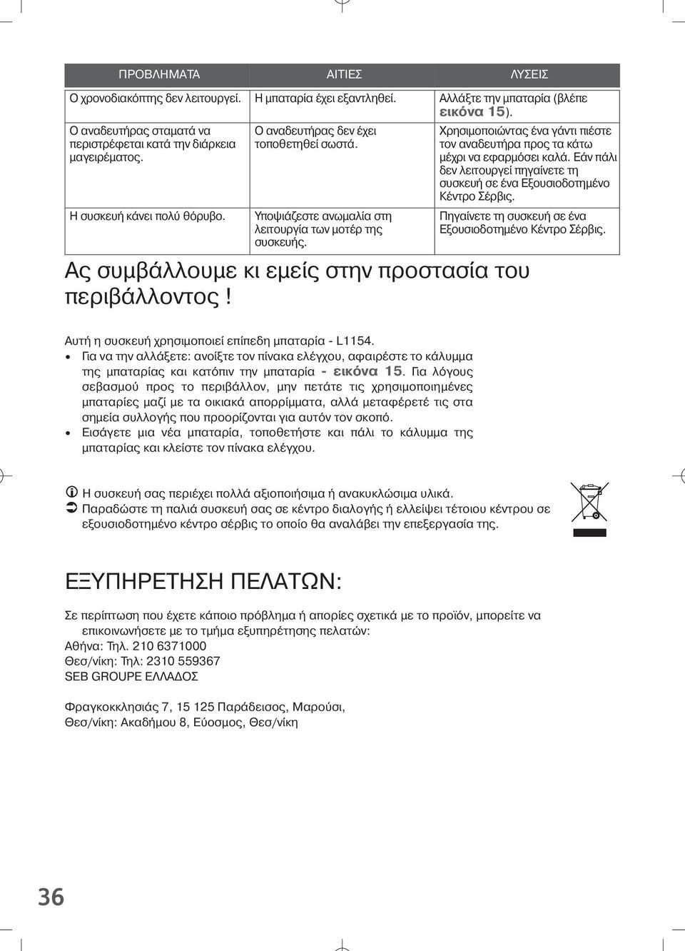 Χρησιµοποιώντα ένα γ ντι πιέστε τον αναδευτήρα προ τα κ τω µέχρι να εφαρµ σει καλ. Ε ν π λι δεν λειτουργεί πηγαίνετε τη συσκευή σε ένα Εξουσιοδοτηµένο Κέντρο Σέρβι.