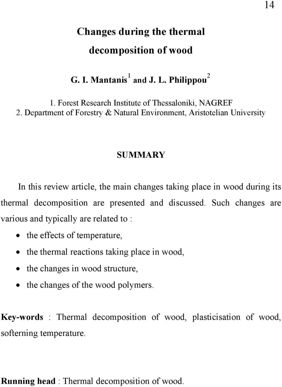 decomposition are presented and discussed.