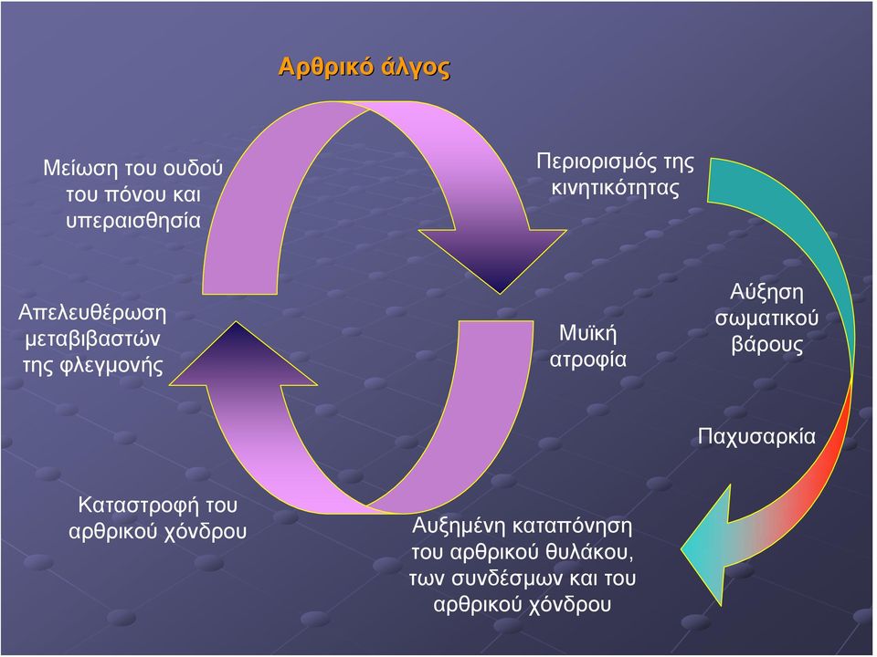 Αύξηση σωματικού βάρους Παχυσαρκία Καταστροφή του αρθρικού χόνδρου