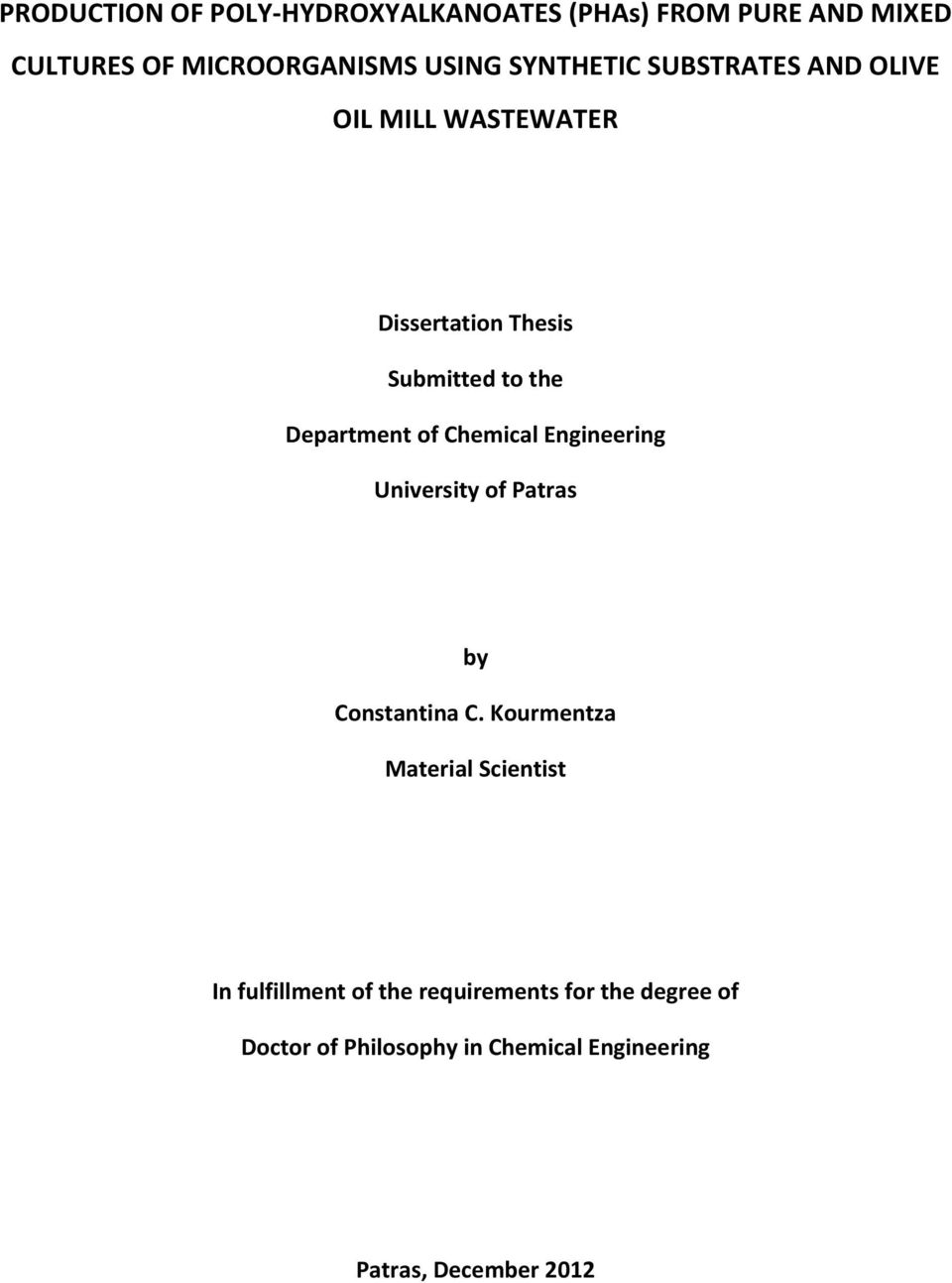 Chemical Engineering University of Patras by Constantina C.