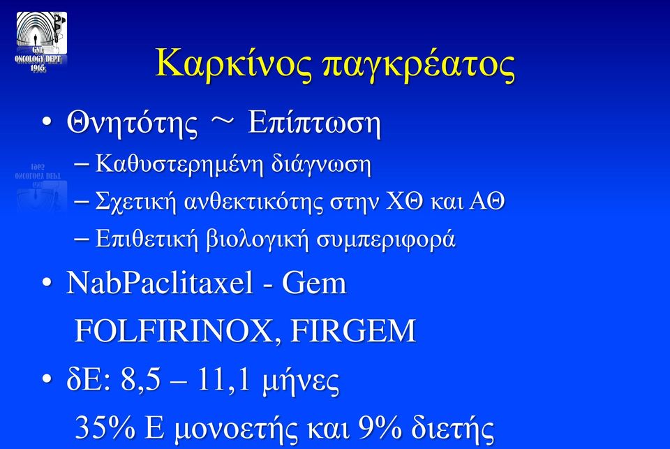 Επιθετική βιολογική συμπεριφορά NabPaclitaxel - Gem